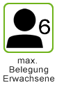 max. Belegung 6 Erwachsene